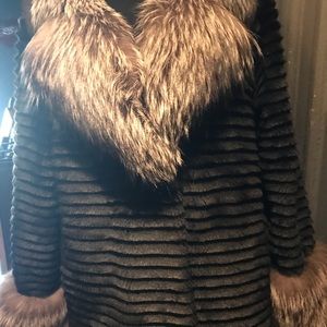 Faux Fur with a Silver Fox Collar & cuff
